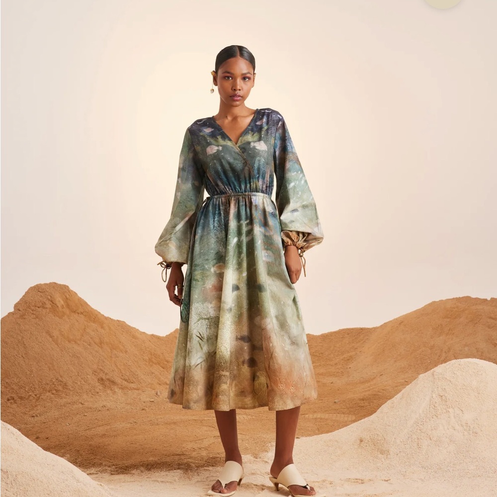 NWOT Cord Studio Underwater Drawstring Dress